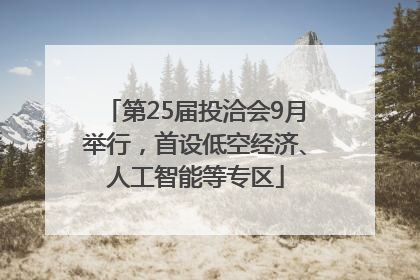第25届投洽会9月举行，首设低空经济、人工智能等专区